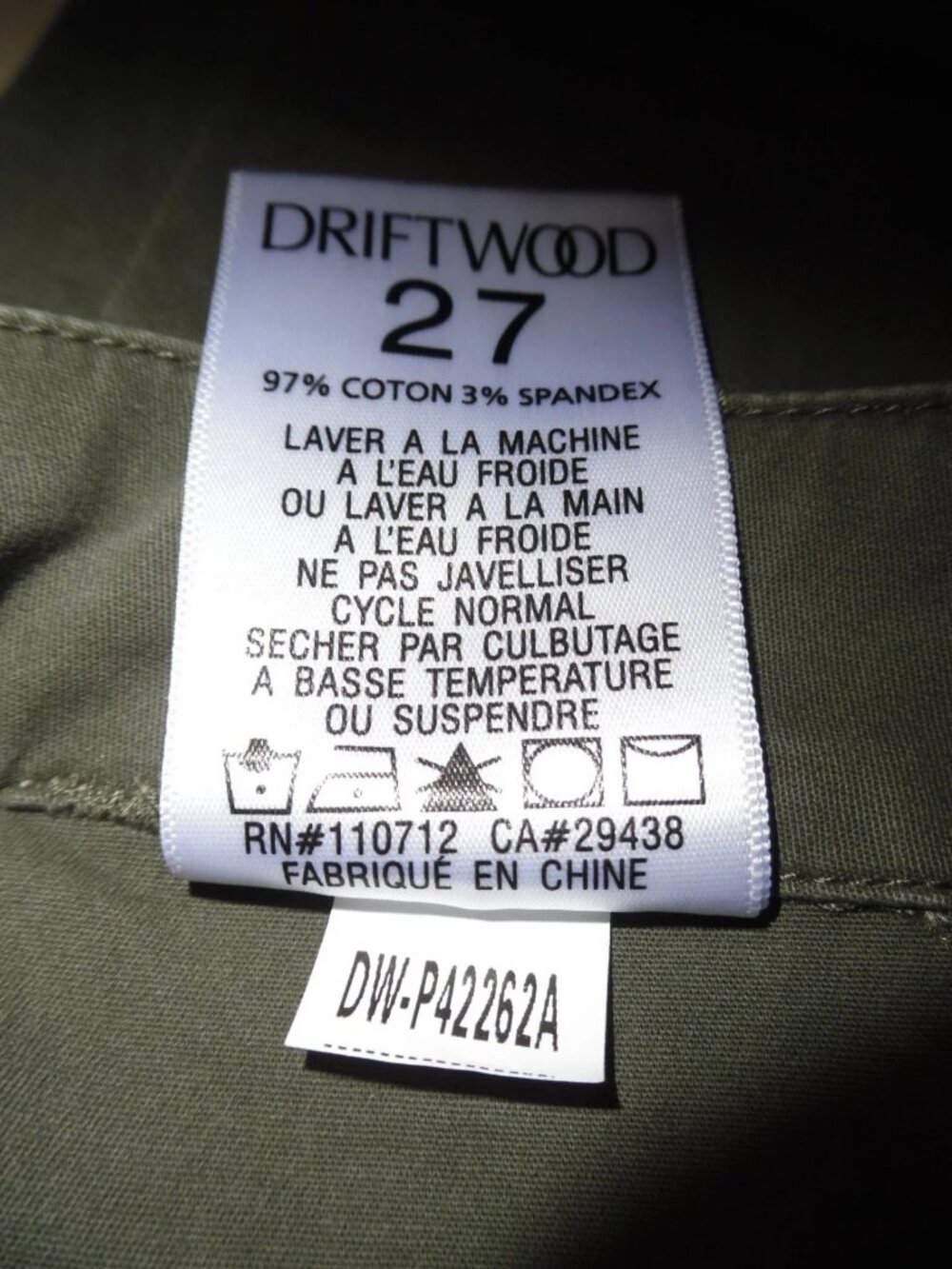 New Driftwood Boyfriend Trouser Pants Studded Crop Utility Pocket Army Green 27 - Picture 6 of 8